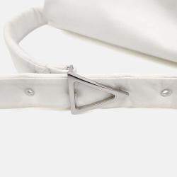 Pre Owned Bottega Veneta White Leather Belt Bag