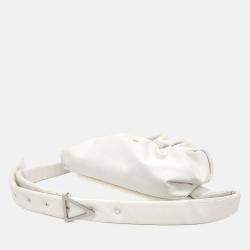 Pre Owned Bottega Veneta White Leather Belt Bag