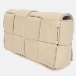 Pre Owned حقيبة خصر بوتيغا فينيتا كاسيت جلد بيج