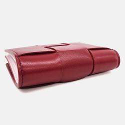 مملوكة مسبقًا Bottega Veneta Red Leather Mesh Bi-Fold Wallet