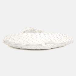 مملوكة مسبقًا Bottega Veneta White Leather Mesh Crossbody Bag