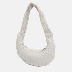 مملوكة مسبقًا Bottega Veneta White Leather Mesh Crossbody Bag
