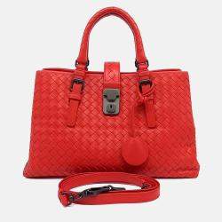 مملوكة مسبقًا Bottega Veneta Red Leather Mesh Roma Bag