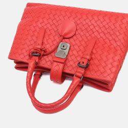 مملوكة مسبقًا Bottega Veneta Red Leather Mesh Roma Bag