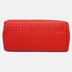 مملوكة مسبقًا Bottega Veneta Red Leather Mesh Roma Bag