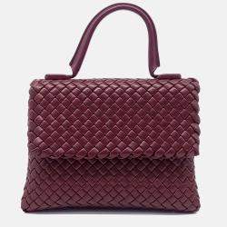مملوكة مسبقًا Bottega Veneta Burgundy Leather Patti Top Handle Bag