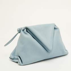 مملوكة مسبقًا Bottega Veneta BV Trine Angular Light Blue Leather Clutch