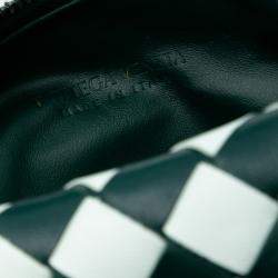 مملوكة مسبقًا Bottega Veneta Green White Mini Bicolor Nappa Intrecciato Dragon Jodie