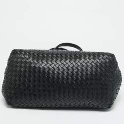 Pre Owned حقيبة يد بوتيغا فينيتا سيستا جلد انتريشياتو سوداء