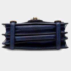 مملوكة مسبقًا Bottega Veneta Blue Nappa Intrecciato City Knot Shoulder Bag