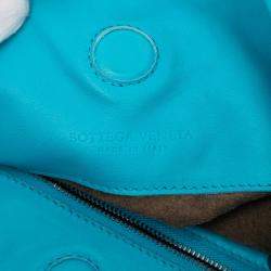 Pre Owned حقيبة هوبو بوتيغا فينيتا كامبانا إنتريشياتو نابا زرقاء كبيرة