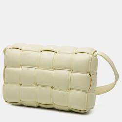 Pre Owned Bottega Veneta Yellow Nappa Intrecciato Padded Cassette Crossbody