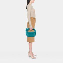 Pre Owned Bottega Veneta Blue Mini Nappa Intrecciato Jodie