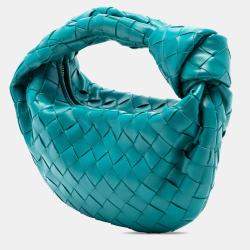 Pre Owned Bottega Veneta Blue Mini Nappa Intrecciato Jodie