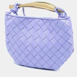 مملوكة مسبقًا حقيبة بوتيغا فينيتا سردين نسيج جلدي أرجواني صغيرة