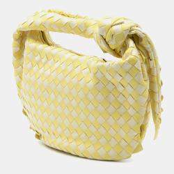 مملوكة مسبقًا Bottega Veneta Yellow Teen Bicolor Nappa Intrecciato Dragon Jodie