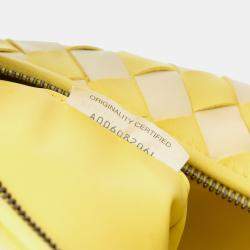 مملوكة مسبقًا Bottega Veneta Yellow Teen Bicolor Nappa Intrecciato Dragon Jodie