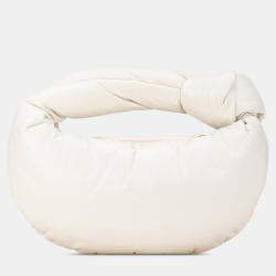 Pre Owned Bottega Veneta White Mini Nappa Puffy Jodie