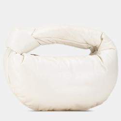 Pre Owned Bottega Veneta White Mini Nappa Puffy Jodie