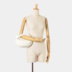 Pre Owned Bottega Veneta White Mini Nappa Puffy Jodie