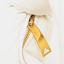 Pre Owned Bottega Veneta White Mini Nappa Puffy Jodie