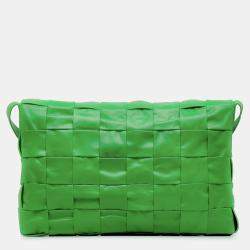 Pre Owned حقيبة كروس بوتيغا فينيتا كاسيت انتريشياتو جلد العجل ماكسي خضراء