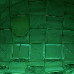 Pre Owned حقيبة كر وس بوتيغا فينيتا كاسيت انتريشياتو جلد العجل ماكسي خضراء