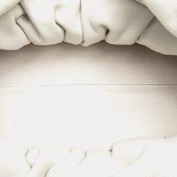 Pre Owned حقيبة كتف بوتيجا فينيتا بيضاء جلد حمل