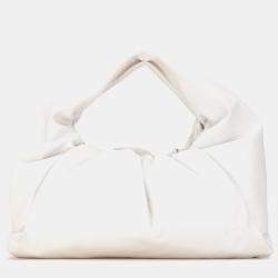 Pre Owned حقيبة كتف بوتيجا فينيتا بيضاء جلد حمل