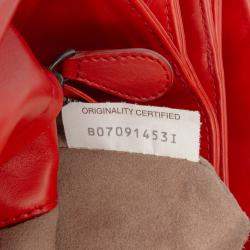 Pre Owned Bottega Veneta Red Mini Nappa Intrecciato Roma Satchel