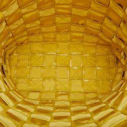 Pre Owned Bottega Veneta Yellow Nappa Maxi Intrecciato Cassette Tote