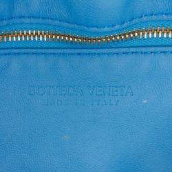 مملوكة مسبقًا Bottega Veneta Blue Nappa Intrecciato Padded Chain Cassette Satchel