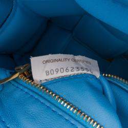 مملوكة مسبقًا Bottega Veneta Blue Nappa Intrecciato Padded Chain Cassette Satchel
