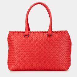 مملوكة مسبقًا Bottega Veneta Red Nappa Intrecciato Brick Tote