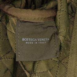Pre Owned Bottega Veneta Green Canvas Intrecciato Tote