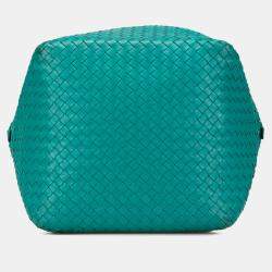 Pre Owned حقيبة كتف بوتيغا فينيتا مكعب إنترشياتو نابا زرقاء