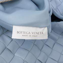 مملوكة مسبقًا Bottega Veneta Blue Small Calfskin Intrecciato Hop Hobo