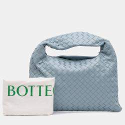 مملوكة مسبقًا Bottega Veneta Blue Small Calfskin Intrecciato Hop Hobo