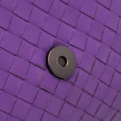 Pre Owned Bottega Veneta Purple Baby Nappa Intrecciato Olimpia Crossbody