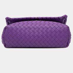 Pre Owned Bottega Veneta Purple Baby Nappa Intrecciato Olimpia Crossbody