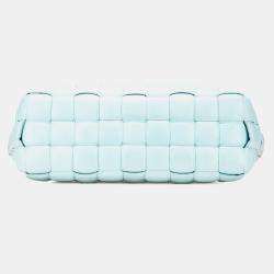 Pre Owned Bottega Veneta Blue Large Lambskin Intreccio Padded Tote