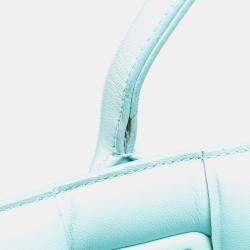 Pre Owned Bottega Veneta Blue Large Lambskin Intreccio Padded Tote