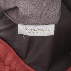 Pre Owned Bottega Veneta Red Medium Nappa Intrecciato Capri Tote