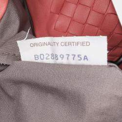 Pre Owned Bottega Veneta Red Medium Nappa Intrecciato Capri Tote