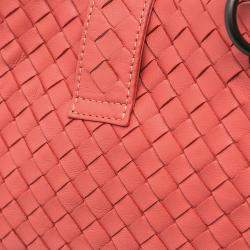 Pre Owned Bottega Veneta Red Medium Nappa Intrecciato Capri Tote