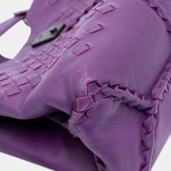 Pre Owned حقيبة بوتيغا فينيتا نابولي إنترتشياتو نابا بنفسجي