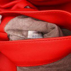 مملوكة مسبقًا Bottega Veneta Red Baby Nappa Intrecciato Olimpia Crossbody