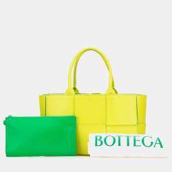 مملوكة مسبقًا Bottega Veneta Yellow Small Nappa Maxi Intrecciato Arco Tote