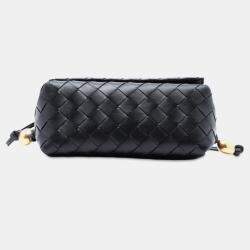 مملوكة مسبقًا Bottega Veneta Black Nappa Intrecciato Pouch On Strap Crossbody