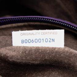 Pre Owned Bottega Veneta Purple Intrecciato Trimmed Leather Handbag